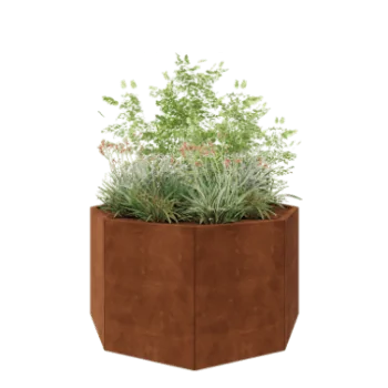 Jardinera de acero corten - Octágono - 144,9 x 144,9 x 80 cm - Sin placa inferior