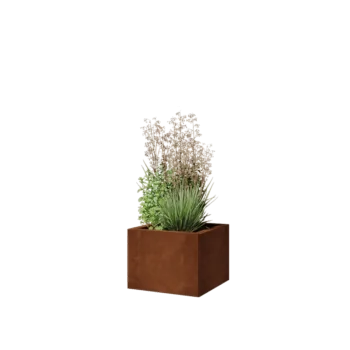 Jardinera de acero corten - Cuadrado - 40 x 40 x 30 cm - Sin placa inferior