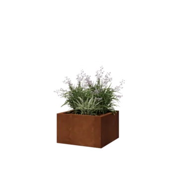 Jardinera de acero corten - Cuadrado - 50 x 50 x 30 cm - Sin placa inferior