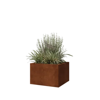 Jardinera de acero corten - Cuadrado - 60 x 60 x 40 cm - Sin placa inferior