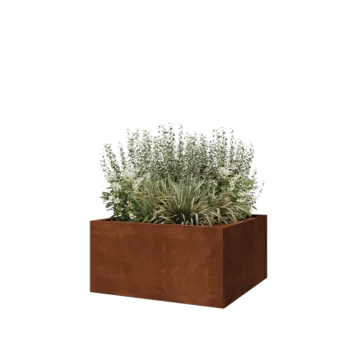 Jardinera de acero corten - Cuadrado - 80 x 80 x 40 cm - Sin placa inferior