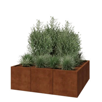 Jardinera XXL de acero corten - Cuadrado - 150 x 150 x 50 cm - Sin placa inferior