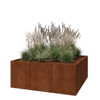 Jardinera XXL de acero corten - Cuadrado - 150 x 150 x 60 cm - Sin placa inferior
