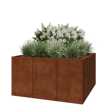 Jardinera XXL de acero corten - Cuadrado - 150 x 150 x 80 cm - Sin placa inferior