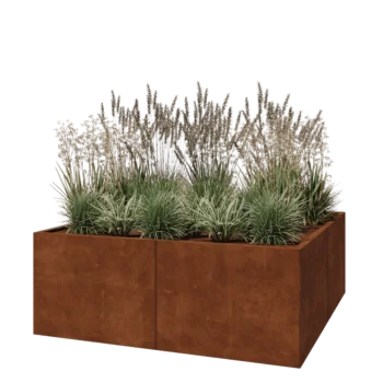 Jardinera XXL de acero corten - Cuadrado - 160 x 160 x 60 cm - Sin placa inferior