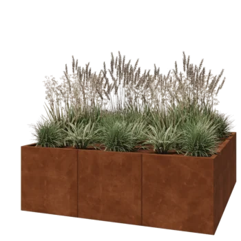 Jardinera XXL de acero corten - Cuadrado - 180 x 180 x 60 cm - Sin placa inferior