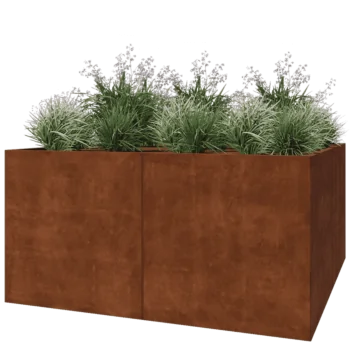 Jardinera XXL de acero corten - Cuadrado - 200 x 200 x 100 cm - Sin placa inferior