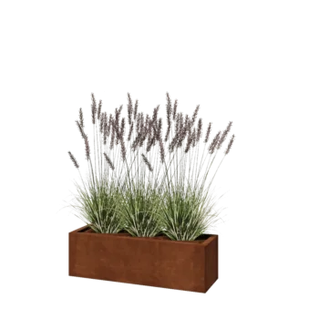 Jardinera de acero corten - Rectángulo - 100 x 30 x 30 cm - Sin placa inferior