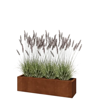 Jardinera de acero corten - Rectángulo - 120 x 30 x 30 cm - Sin placa inferior