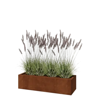 Jardinera de acero corten - Rectángulo - 120 x 40 x 30 cm - Sin placa inferior