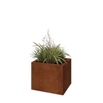 Jardinera de acero corten - Rectángulo - 50 x 40 x 40 cm - Con placa inferior
