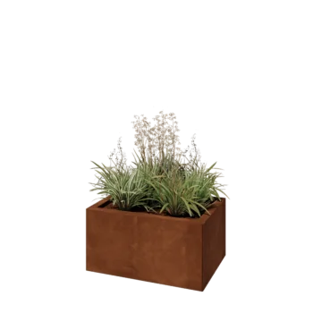 Jardinera de acero corten - Rectángulo - 60 x 40 x 30 cm - Sin placa inferior