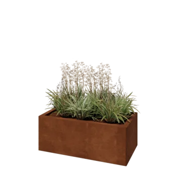 Jardinera de acero corten - Rectángulo - 80 x 40 x 30 cm - Sin placa inferior