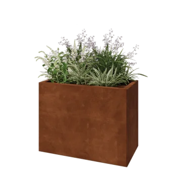 Jardinera de acero corten - Rectángulo - 80 x 40 x 60 cm - Sin placa inferior