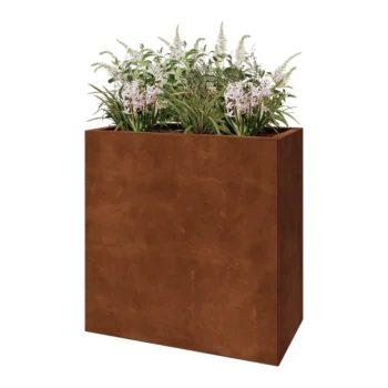 Jardinera de acero corten - Rectángulo - 80 x 40 x 80 cm - Sin placa inferior