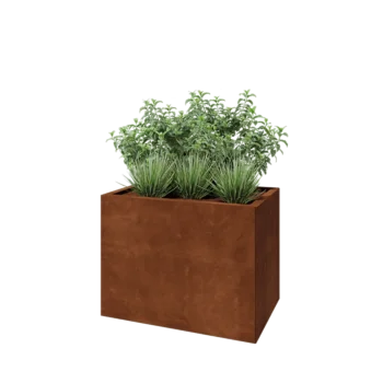 Jardinera de acero corten - Rectángulo - 80 x 50 x 60 cm - Sin placa inferior