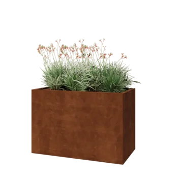 Jardinera de acero corten - Rectángulo - 120 x 60 x 80 cm - Sin placa inferior