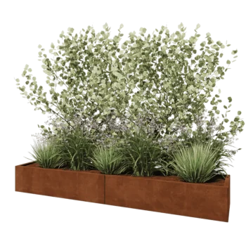 Jardinera XXL de acero corten - Rectángulo - 240 x 50 x 30 cm - Sin placa inferior