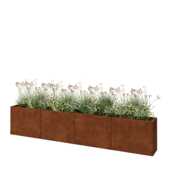 Jardinera XXL de acero corten - Rectángulo - 320 x 30 x 60 cm - Sin placa inferior