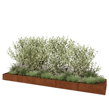 Jardinera XXL de acero corten - Rectángulo - 500 x 100 x 30 cm - Sin placa inferior