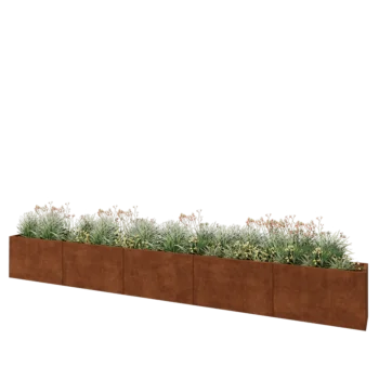 Jardinera XXL de acero corten - Rectángulo - 500 x 40 x 60 cm - Sin placa inferior