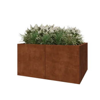 Jardinera XXL de acero corten - Rectángulo - 160 x 120 x 80 cm - Sin placa inferior