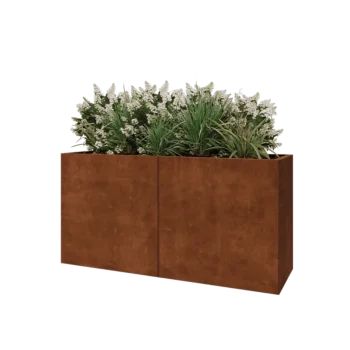 Jardinera XXL de acero corten - Rectángulo - 160 x 50 x 80 cm - Sin placa inferior