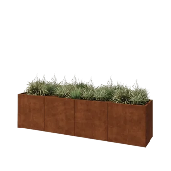Jardinera XXL de acero corten - Rectángulo - 320 x 60 x 80 cm - Sin placa inferior