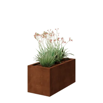 Jardinera de acero corten - Rectángulo - 100 x 50 x 50 cm - Soldado - Con placa inferior