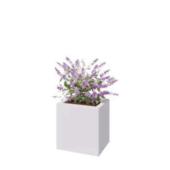 Jardinera de acero - Rectángulo - 40 x 30 x 40 cm - RAL9010 mate (blanco) - Sin placa inferior