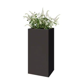 Jardinera de acero - Rectángulo - 40 x 30 x 80 cm - RAL7016 mate (gris antracita) - Con placa inferior