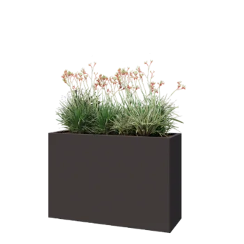 Jardinera de acero - Rectángulo - 120 x 40 x 80 cm - RAL7016 mate (gris antracita) - Con placa inferior