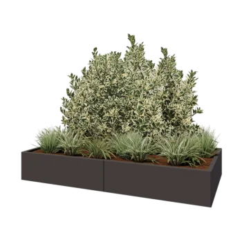 Jardinera XXL de acero - Rectángulo - 200 x 100 x 30 cm - Otro color RAL - Con placa inferior