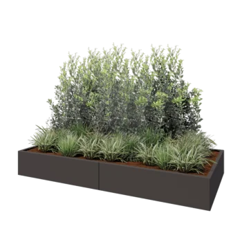 Jardinera XXL de acero - Rectángulo - 240 x 100 x 30 cm - Otro color RAL - Con placa inferior