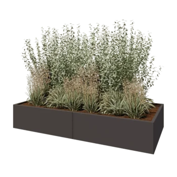 Jardinera XXL de acero - Rectángulo - 240 x 100 x 40 cm - Otro color RAL - Con placa inferior