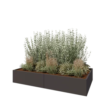 Jardinera XXL de acero - Rectángulo - 240 x 120 x 40 cm - RAL7016 mate (gris antracita) - Sin placa inferior