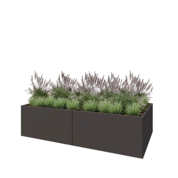 Jardinera XXL de acero - Rectángulo - 240 x 120 x 60 cm - RAL7016 mate (gris antracita) - Sin placa inferior