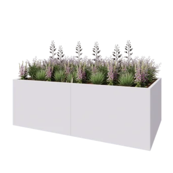 Jardinera XXL de acero - Rectángulo - 240 x 120 x 80 cm - RAL9010 mate (blanco) - Sin placa inferior