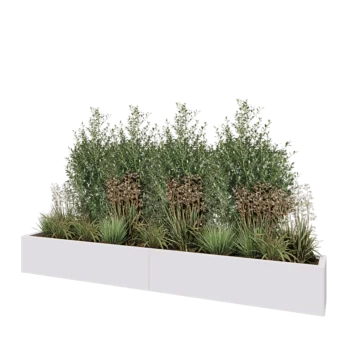 Jardinera XXL de acero - Rectángulo - 240 x 30 x 30 cm - RAL9010 mate (blanco) - Sin placa inferior