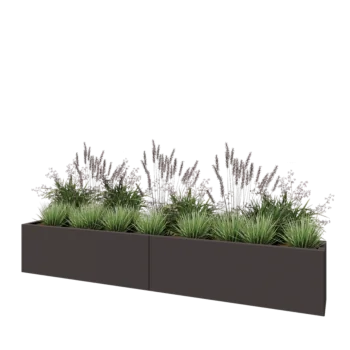 Jardinera XXL de acero - Rectángulo - 240 x 30 x 40 cm - RAL7016 mate (gris antracita) - Sin placa inferior