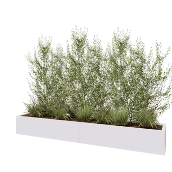 Jardinera XXL de acero - Rectángulo - 240 x 40 x 30 cm - RAL9010 mate (blanco) - Sin placa inferior