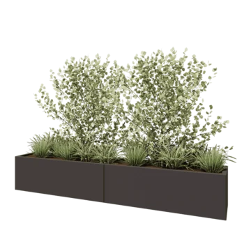 Jardinera XXL de acero - Rectángulo - 240 x 40 x 40 cm - RAL7016 mate (gris antracita) - Sin placa inferior