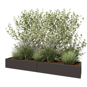 Jardinera XXL de acero - Rectángulo - 240 x 50 x 30 cm - RAL7016 mate (gris antracita) - Sin placa inferior