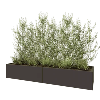 Jardinera XXL de acero - Rectángulo - 240 x 60 x 40 cm - RAL7016 mate (gris antracita) - Sin placa inferior