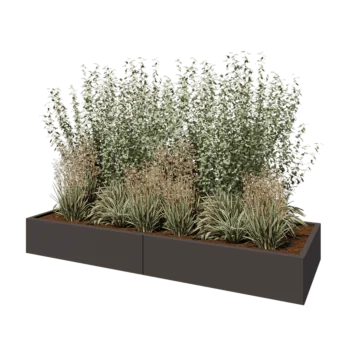 Jardinera XXL de acero - Rectángulo - 240 x 80 x 30 cm - RAL7016 mate (gris antracita) - Sin placa inferior