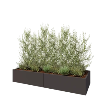 Jardinera XXL de acero - Rectángulo - 240 x 80 x 40 cm - RAL7016 mate (gris antracita) - Sin placa inferior