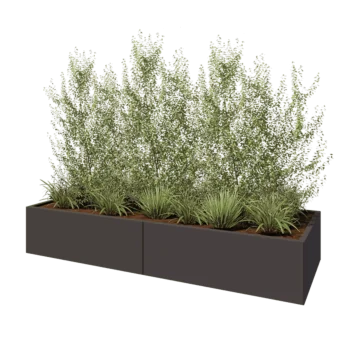 Jardinera XXL de acero - Rectángulo - 240 x 80 x 40 cm - Otro color RAL - Sin placa inferior