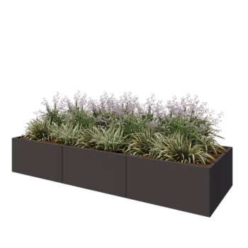 Jardinera XXL de acero - Rectángulo - 300 x 100 x 50 cm - Otro color RAL - Con placa inferior