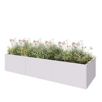Jardinera XXL de acero - Rectángulo - 300 x 100 x 60 cm - RAL9010 mate (blanco) - Sin placa inferior