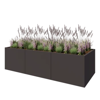 Jardinera XXL de acero - Rectángulo - 300 x 120 x 80 cm - Otro color RAL - Con placa inferior